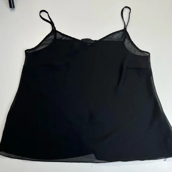 Y2K Sheer Black Cami Sleeveless Tank Top Size Medium - Picture 4 of 11